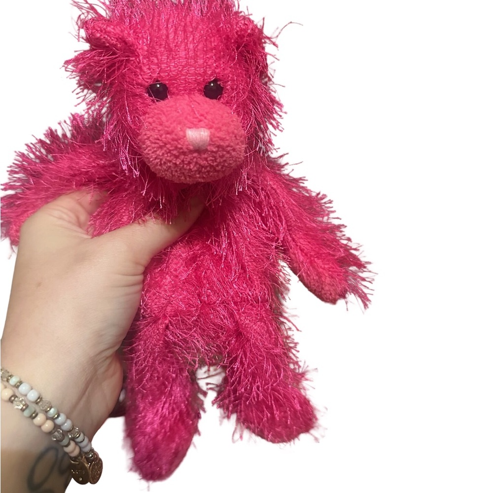 Vibrant Fuchsia Fuzzy Teddy Plush